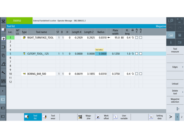 Move the tool away from the probe to ensure clearance.