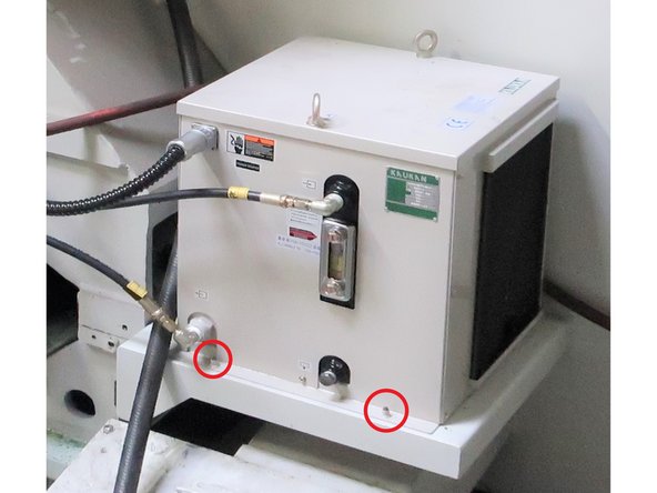 There are four bolts included in the kit that need to be installed from the bottom of the pump through the bracket into the pump housing for support.  The two in the front are labeled with two others in the rear.