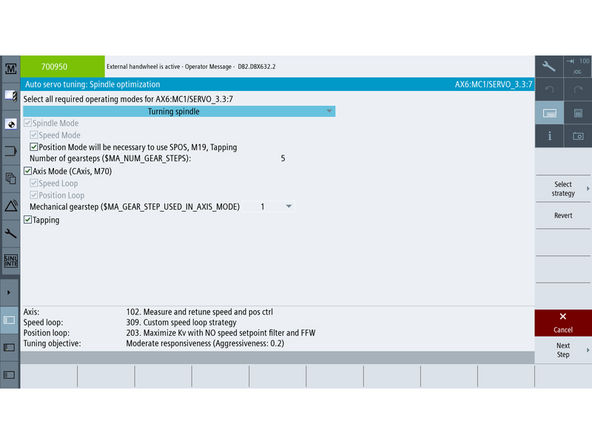 Select AX6:MC1 from the axis selections on the left.