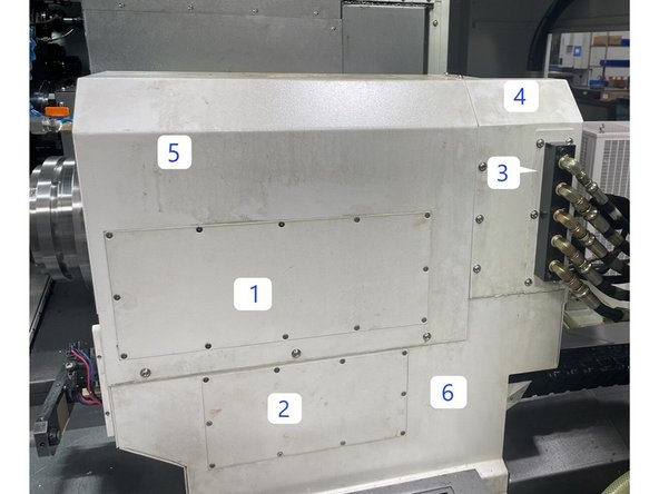 If it is determined that the Sub-Spindle needs a vertical alignment there are a few more covers that need to be removed. The next few steps will show you which ones.