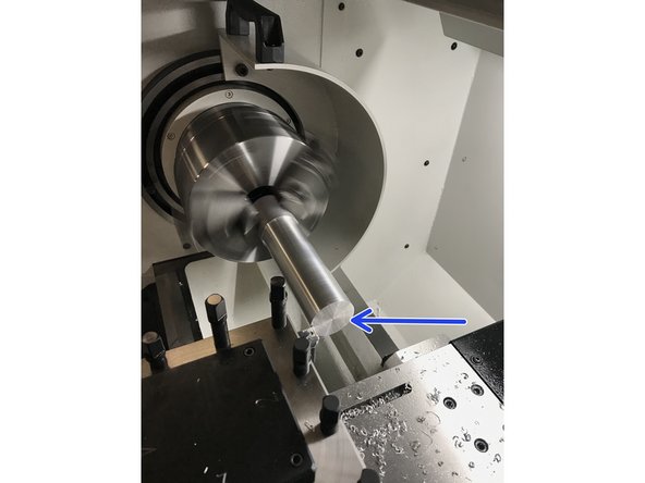 Face off a piece of cylindrical stock at least 4&quot; long and 2&quot; in diameter. Measure the material that is left untouched, divide by 2 and subtract no more than 0.005&quot;. Select shim stock value nearest to value without exceeding and install. Ideal final height should be between +0.002&quot; &amp; -0.005&quot;.