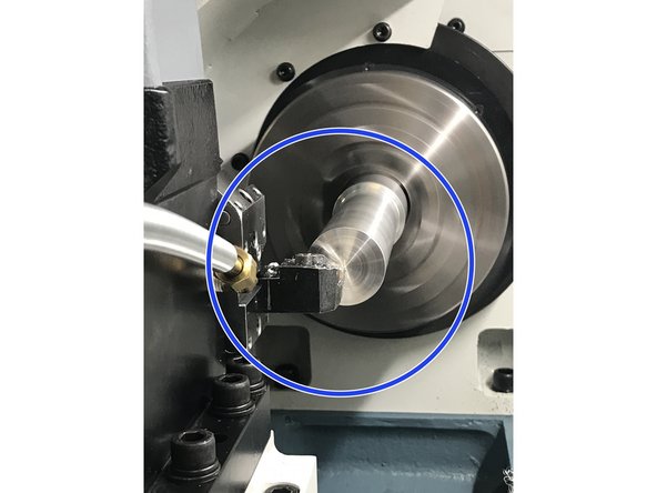 Face off a piece of cylindrical stock at least 4&quot; long and 2&quot; in diameter. Measure the material that is left untouched, divide by 2 and subtract no more than 0.005&quot;. Select shim stock value nearest to value without exceeding and install. Ideal final height should be between +0.002&quot; &amp; -0.005&quot;.