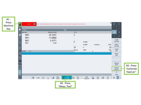 Enter the diameter of the calibration tool (e.g., "0.5" as shown in the image).