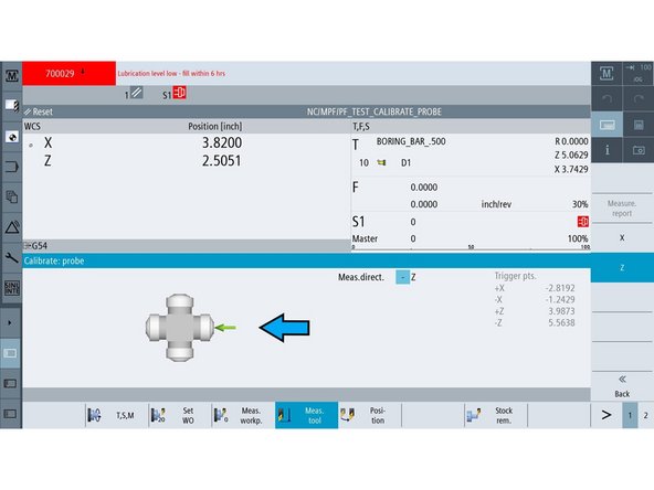 Pull the release pin at the base of the probe arm and swing the probe into position.