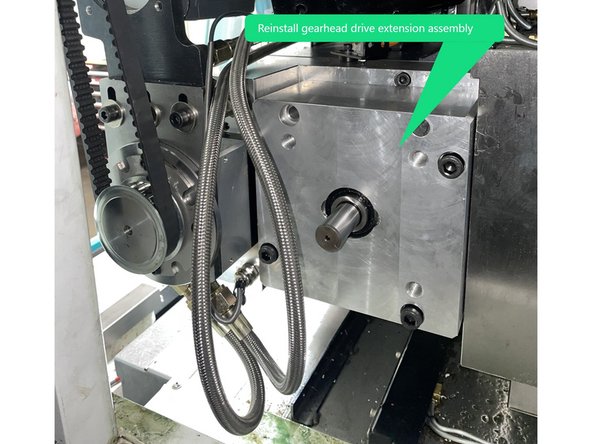 Reinstall the gearhead drive shaft extension assembly.