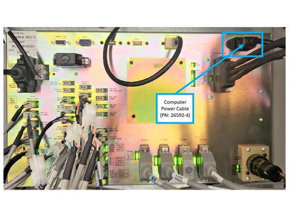 The Computer Power Cable (P/N: 26592-4) will come pre-installed on the TRAK 30120RX (see second image on the left).