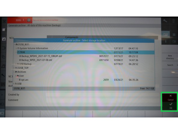 By default, all components will be highlighted for backup.