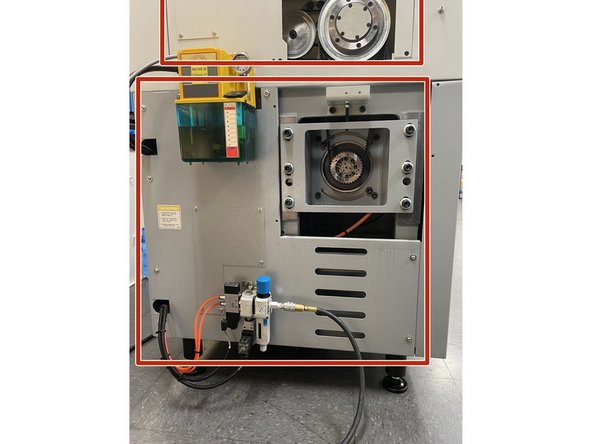 Reinstall the upper and lower left side sheet metal covers.