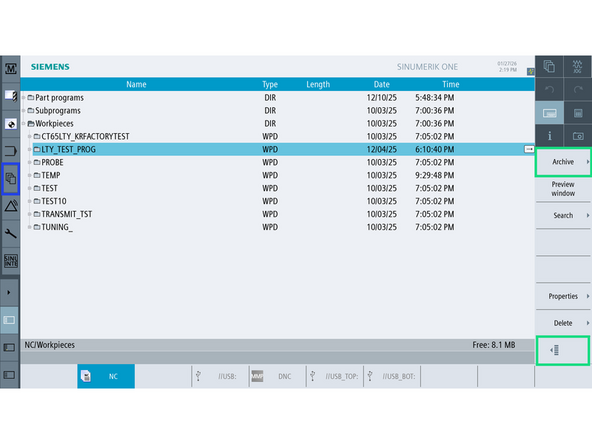 This step is optional and only needed to save tool data.