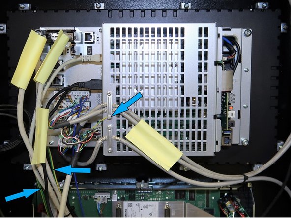 Begin attaching wires from bottom up, ensuring each connector is properly seated. Refer to the photo for one section reattached. Use the brackets for strain relief on the wires.