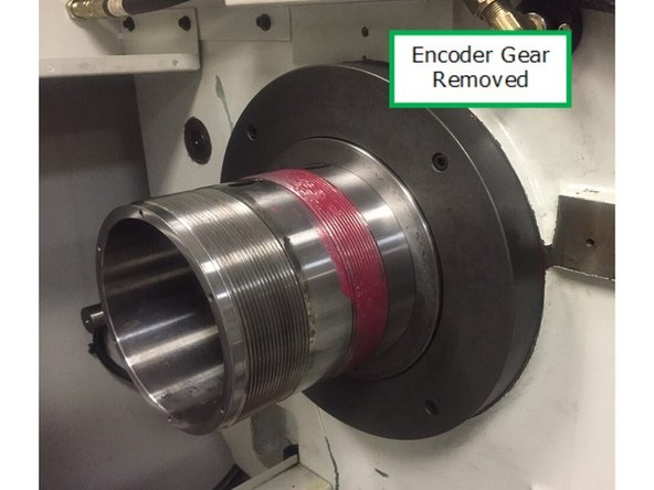 On early machines the encoder pulley will not be drilled to accept the encoder gear puller.