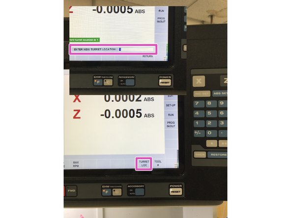 Turret will begin to rotate slowly to location #1.