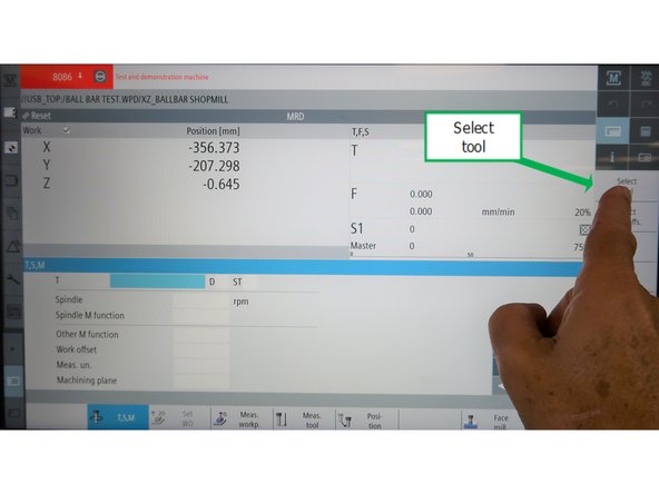 Touch the &quot;T&quot; or Tool selection.