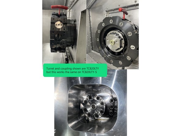 When reinstalling the Gearhead use a T-Handle wrench (2.5mm or 3mm) to go through the fixing screw access hole, the fixing screw flange hole on the gearhead and into the turret disk hole to align the gearhead to the turret disk. See Photo 1