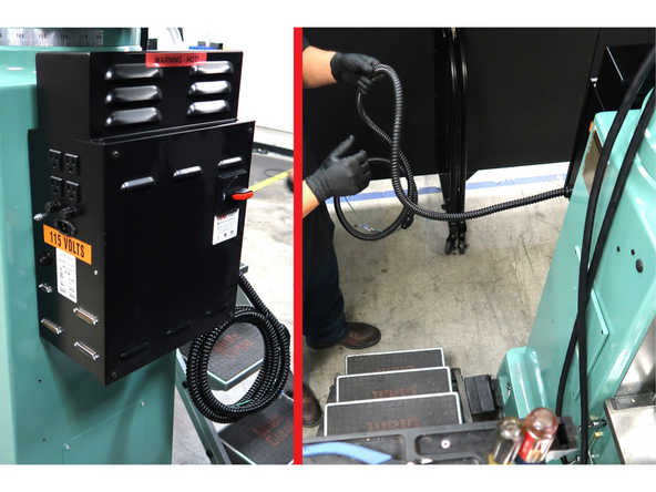 New electric box comes with spindle motor cable attached. Unwind it and route it properly.
