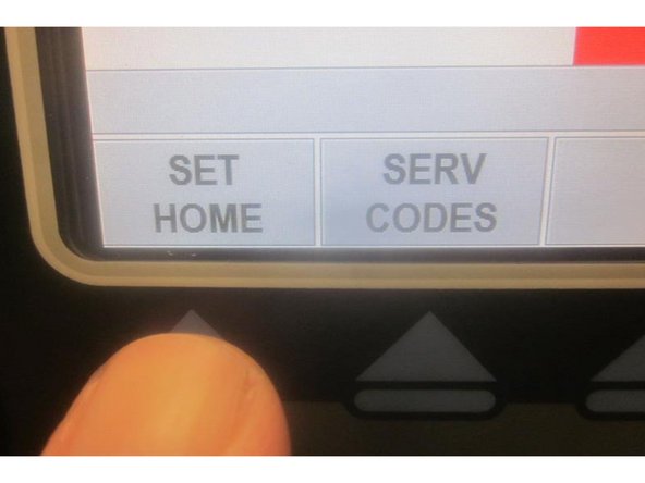Power up the 2 OP and make sure the "Emergency Stop" switch is not activated. Energize the servos and listen for the servo amp to activate (thud).  Home the machine.  Mode out.