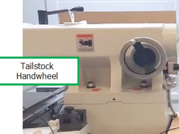 Remove the handwheel from the tailstock.