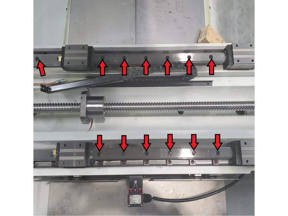 Install black caps on both the Master and Subsidiary rails that cover the M8 SHCS mounting bolts. Ensure caps are flush with top of rail.