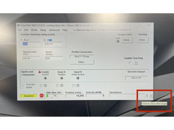 The final step in the setup of the Auto Door is measuring the the motors Load Error.