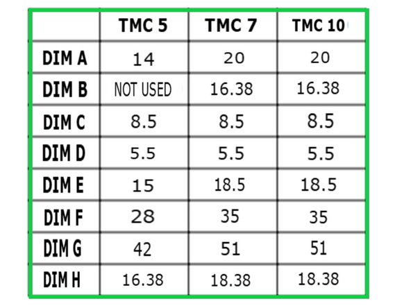 Drill Holes on top of TMC at locations “D” Thru “G” (Holes are hard to see on the drawing).