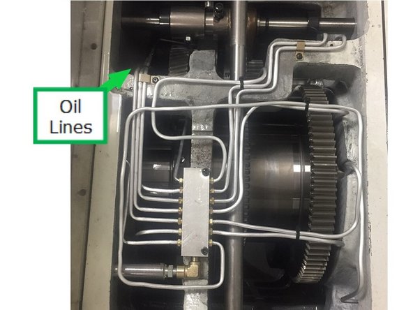 Turn power off and pull fuses 20, 21, and 22 to disable the headstock oil pump.