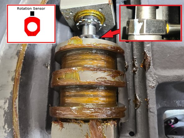 The Segmentation Cam has a nut above it that has a special profile. It has 5 flats and a rounded half. This activates the Proximity Sensor that determines if carousel has rotated one tool position.