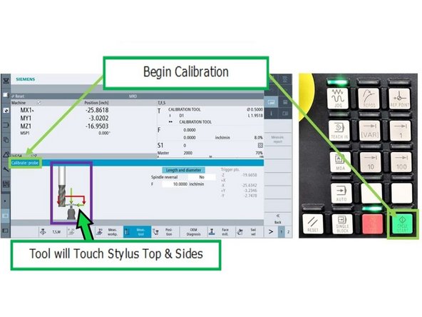 Press [Meas. tool], then press [Calibrate probe].