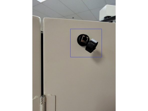 Connect the factory network to the control using an ethernet cable, plugged into the port shown in the picture.