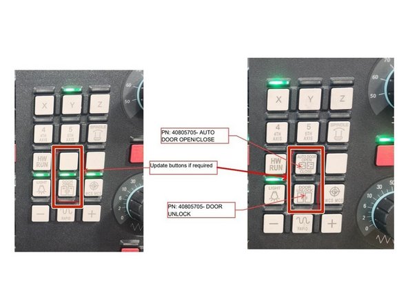 Verify the Automation Ready Option has been done, if not do it now before the Auto Side Door wiring for the VMC 7/10 machines. On VMC 12/14 machines the &quot;Electrical Kit -E-Stop and Door Relay Outputs&quot; (34247-1) must be installed first then the &quot;Automation Ready Option&quot; (34232-3 VMCsi 12/14) then finally the Auto Side Door Option.