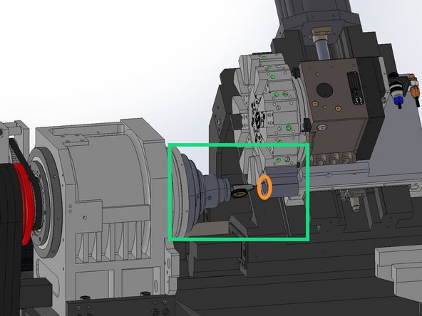 Once the horizontal and vertical accuracy has been aligned you need to check the Spindle to turret centerline concentricity. To do this install a 5C Collet Chuck with a 0.375" High Accuracy Collet.