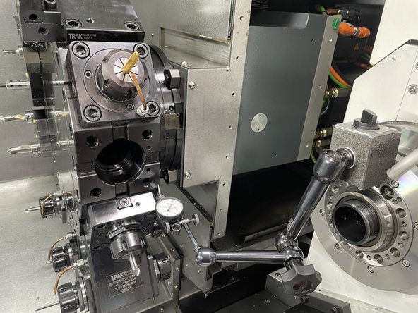 In the event the main spindle alignment was knocked out of spec due to a crash you should verify the turret alignment and spindle to turret centerline concentricity as well. The below link is used to measure and realign the turret assembly.