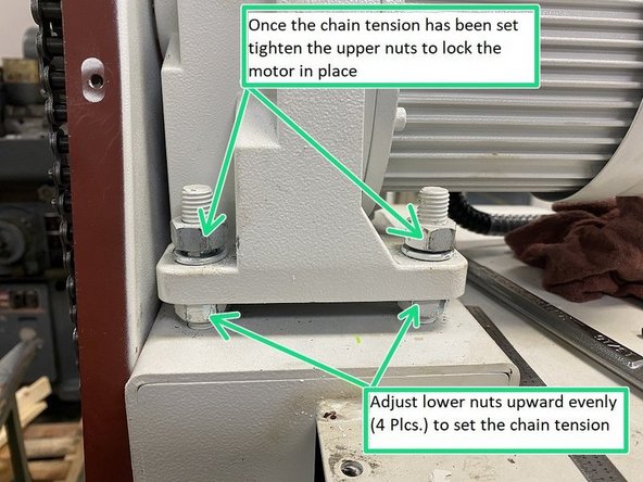 When installing the motor sprocket use the measurement taken earlier to adjust the sprocket on the motor shaft. When reinstalling the clutch sprocket mount it flush to the end of the drive shaft.