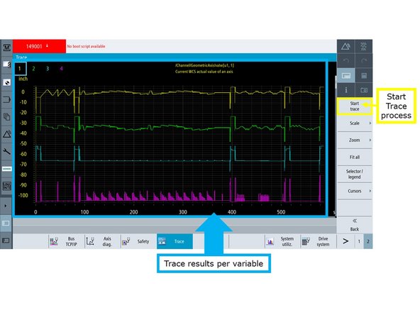 The "Trace" window appears.