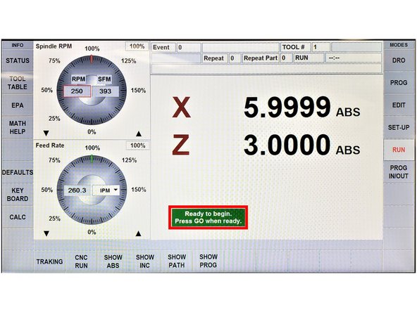 Make sure that the machine is ready to run the tapping test. Ideally, have the machine be ready to run, so that all you need to do is press &quot;GO.&quot;