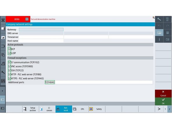 Go to Setup → 2 → Network and select the Company network Vertical Soft Key (VSK).