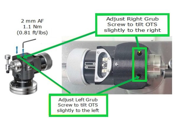 Jog the head until the indicator contacts the top of the stylus. Zero the indicator at the edge.
