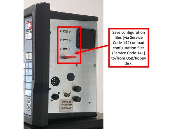 If applicable, you can save configuration files on a floppy disk or external drive via Service Code 142 prior to replacing the computer module, and/or load configuration files from a floppy disk/external drive via Service Code 141 on a new computer module after it had been replaced.