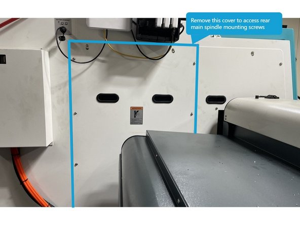 There are also 2 screws on the inside of the work area under the main spindle, remove this cover as shown in photo 2.