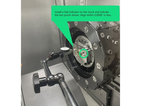 Once the turret has been aligned and the gearhead has been installed the gearhead needs to be aligned.