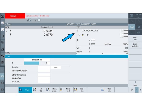 Press [SELECT TOOL] on the right-side button panel.