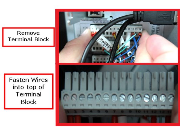 You may need to remove the terminal blocks from the PPU to install the wires properly.