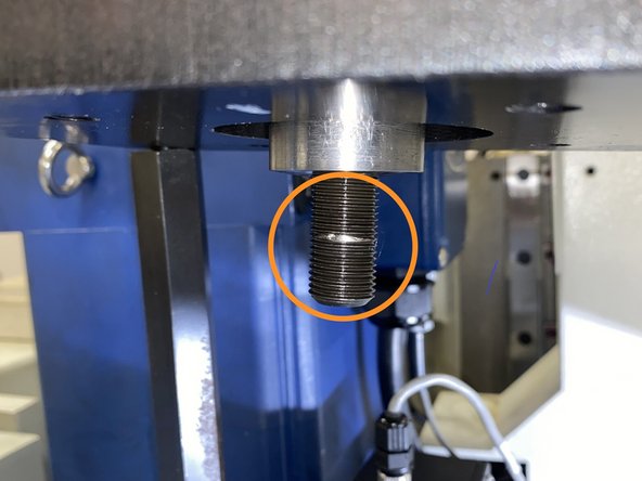 Inspect the threaded rod for damage; replace with P/N 3202041090 if needed.