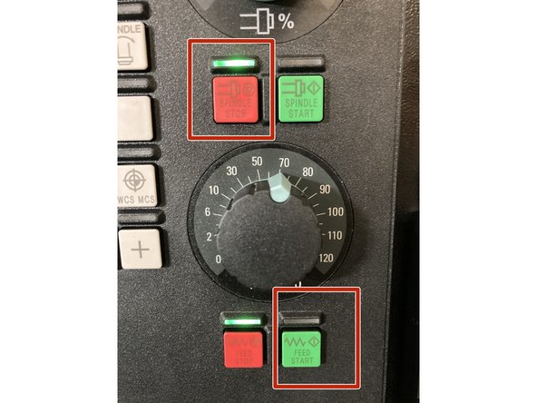 With the E-Stop disengaged press the reset key, then perform the following