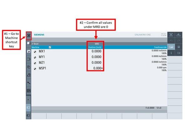 Make sure that the [REF. POINT] button on the MCP remains ON for the next step.