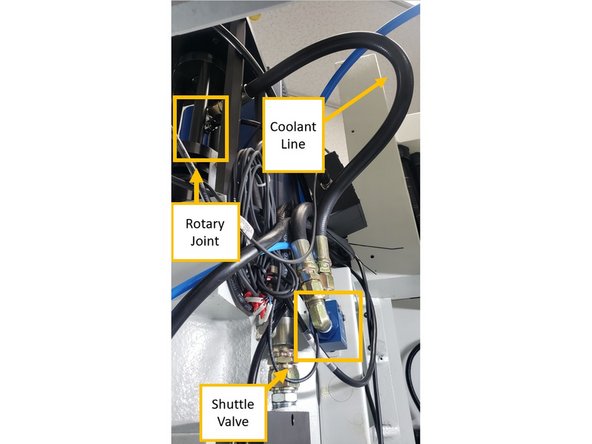 Install the bracket on the sheet metal with two bolts, and then install the Shuttle Valve itself onto the bracket with two bolts. Some machines may need the sheetmetal box drilled and tapped. Future machines will come with holes pre-drilled.