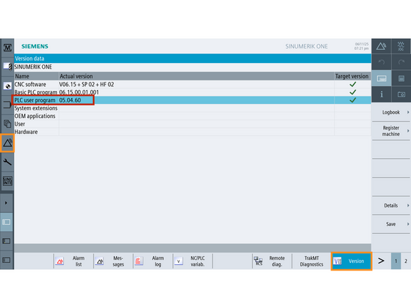 Ensure the PLC User Program is version 05.04.69 or higher.