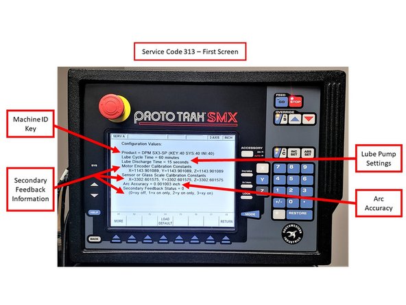 If running Service Codes 142 and/or 141 was successful on the new Computer Module, you can run Service Code 313 to display and confirm the current configuration files on your new computer module. Service Code 313 will feature two (2) screens: