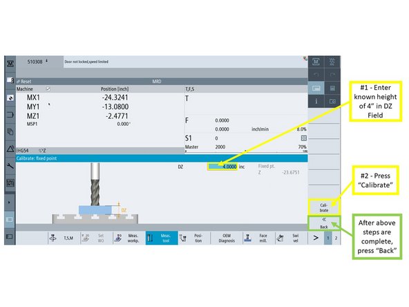 Jog the Z Axis down slowly until the spindle base (not the drive keys) contacts the block.