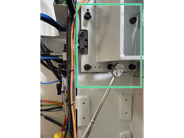 Attach a lifting strap with sufficient rating to the eyebolt and lifting apparatus.