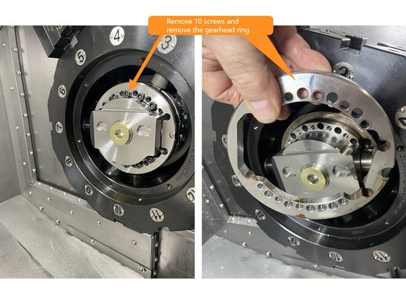 Remove the gearhead ring.
